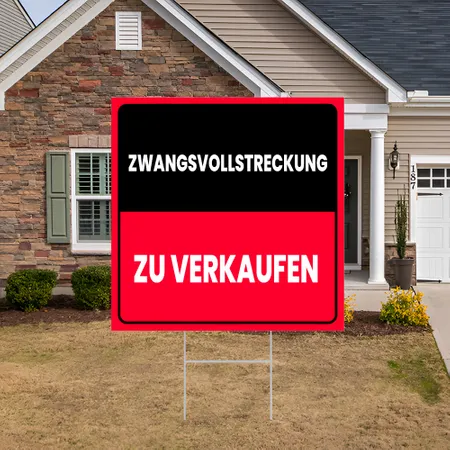 Individuelles Zwangsvollstreckung Eigentum Verkauf Gartenschilder