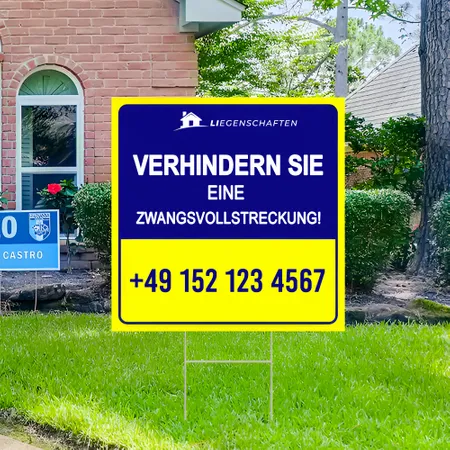 Individuelles Prevent Zwangsvollstreckung Gartenschild