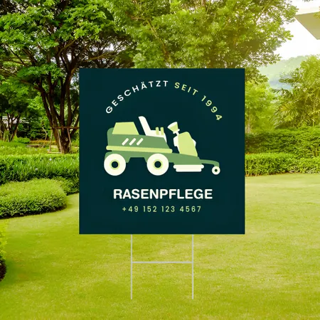 Individuelles Rasenpflege-Gartenschild