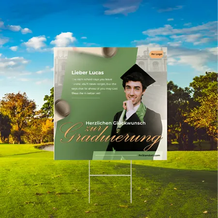 Gartenschild "Wünsche zum Schulabschluss" in Individueller Größe