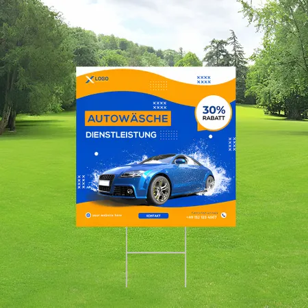 Individuelles Autowäsche Service Gartenschild