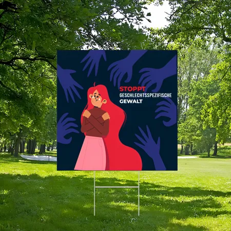 Individuelles Gartenschilder Gegen Geschlechtsspezifische Gewalt