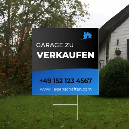 Individuelles Garagenverkaufsschild