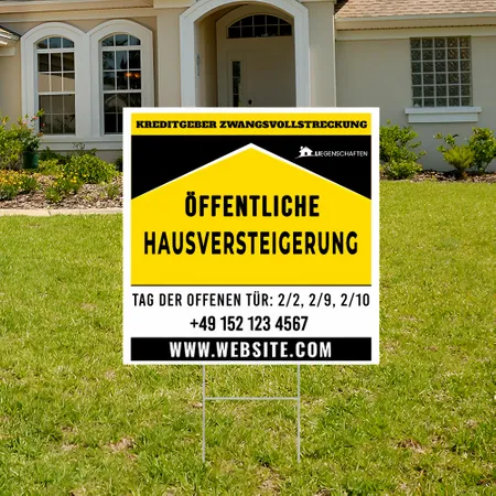 Individuelles Kreditgeber Zwangsvollstreckung Gartenschilder