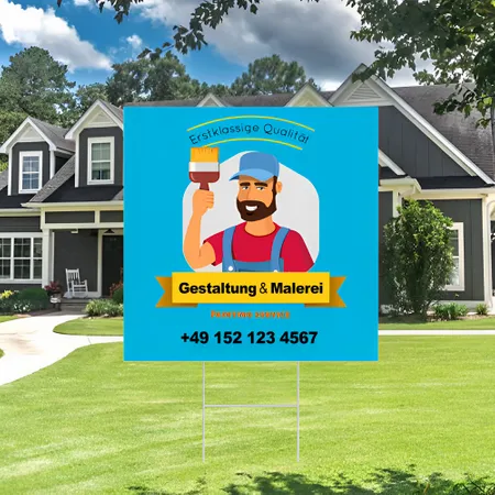 Individuelles Gartenschilder für den Malereibetrieb
