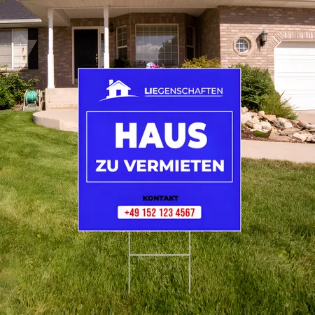 Individuelles Hausmietvertrags-Gartenschild