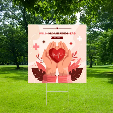 Individuelles Organspende-Gartenschild