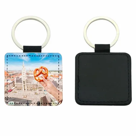 Quadratischer Leder-Schlüsselanhänger Quadratischer Leder-Schlüsselanhänger - Imprint Now - DE