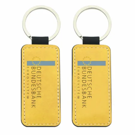 Vollfarbiger rechteckiger Leder-Schlüsselanhänger Vollfarbiger rechteckiger Leder-Schlüsselanhänger - Imprint Now - DE