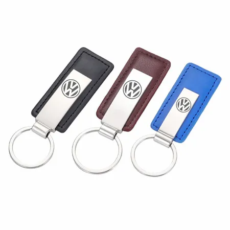 Klassischer Schlüsselanhänger aus Metall und Leder Klassischer Schlüsselanhänger aus Metall und Leder - Imprint Now - DE