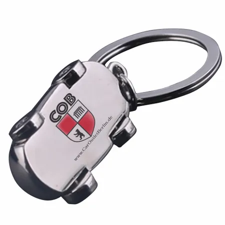 Verschlugener Schlüsselanhänger aus Metall in Autoform Verschlugener Schlüsselanhänger aus Metall in Autoform - Imprint Now - DE