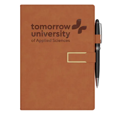 Ledernotizbuch mit Kugelschreiber