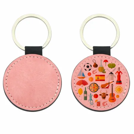 Llavero de Cuero Redondo a Todo Color