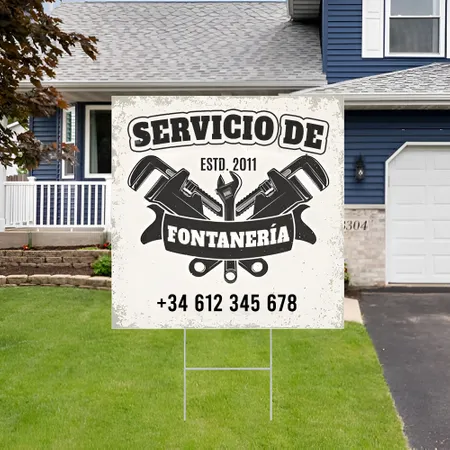 Cartel de Servicio de Fontanería Personalizado