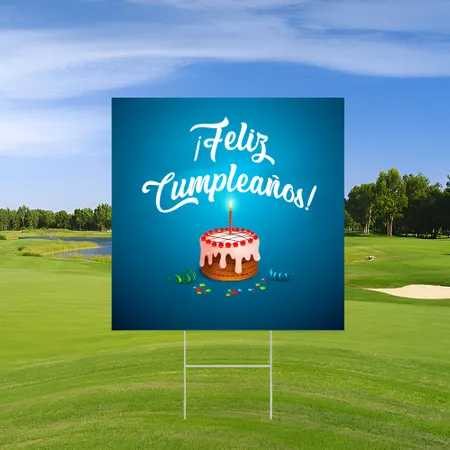 Cartel de Jardin Cumpleaños Liso Personalizado