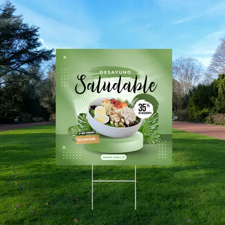 Cartel de Jardin Oferta de Desayuno Para Restaurante