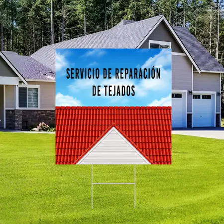 Cartel de Servicio de Reparación de Tejados