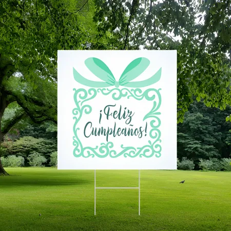 Cartel de Jardin Cumpleaños Bicolor Personalizado