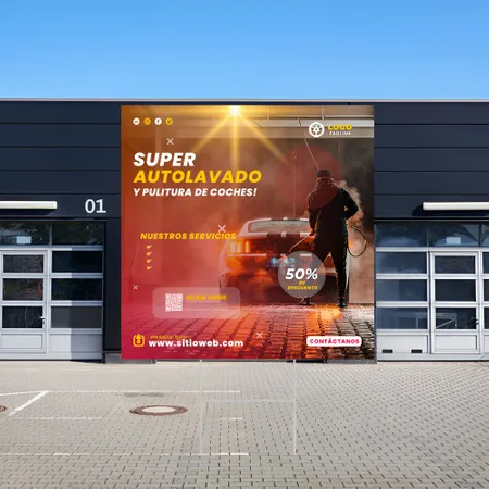 Cartel Personalizado de Lavado de Coches