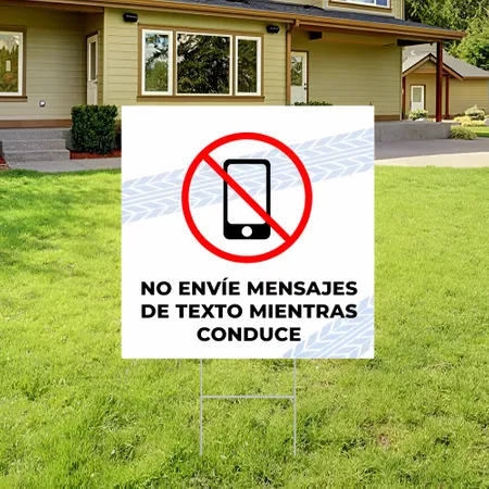 Cartel de Jardin No Usar el Móvil Mientras se Conduce  Personalizado