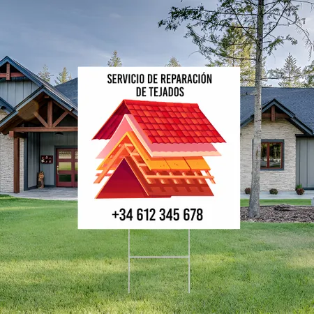 Cartel de Servicio de Techado Personalizado