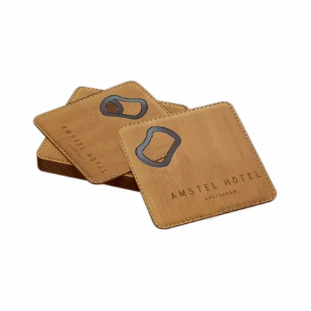 Leren Flesopener Onderzetter - Imprint Now - NL