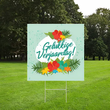 Gepersonaliseerde Eenvoudige Verjaardag Buiten Tuinbord