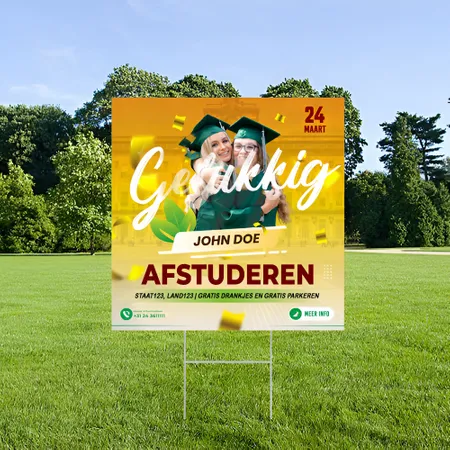Gepersonaliseerde Afstudeerfeest Tuinbord