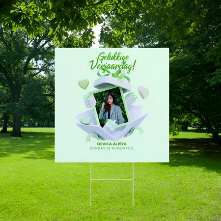 Gepersonaliseerde Verjaardag Foto Tuinbord