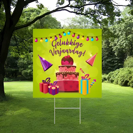 Gepersonaliseerde Verjaardagstaart Tuinbord