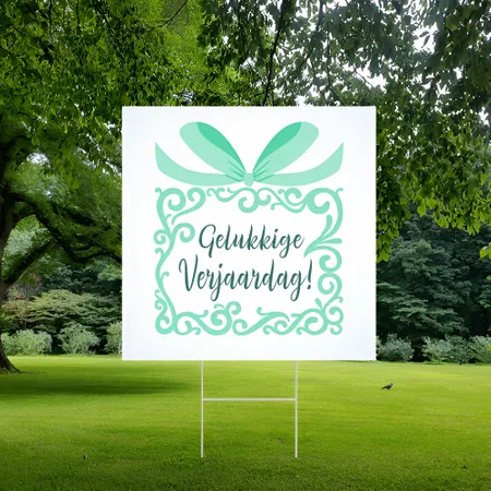 Gepersonaliseerde Twee Kleuren Verjaardag Tuinbord