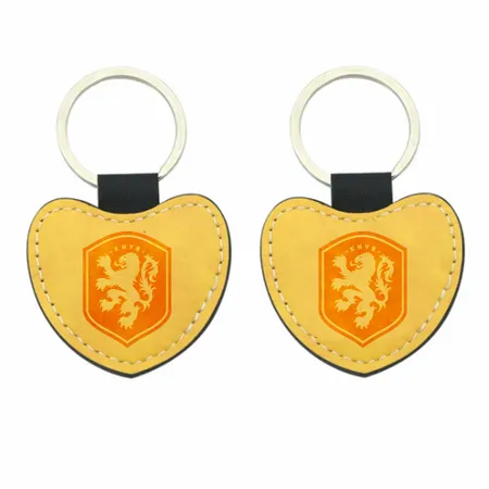 Leren sleutelhanger met hart in full colour Leren sleutelhanger met hart in full colour - Imprint Now - NL