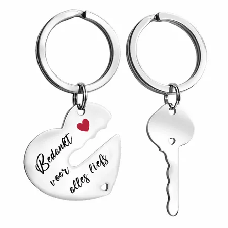 Metalen sleutelhanger voor koppels Metalen sleutelhanger voor koppels - Imprint Now - NL