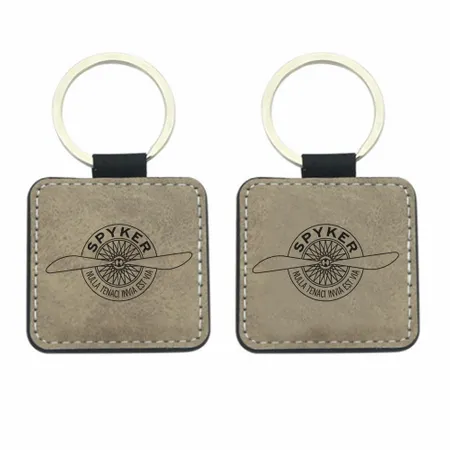 Hoogwaardige Vierkante Leren Sleutelhanger Hoogwaardige Vierkante Leren Sleutelhanger - Imprint Now - NL