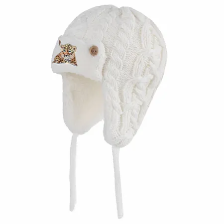 Cozy Cotton Kid Beanies with Earflaps - Stealth Patches