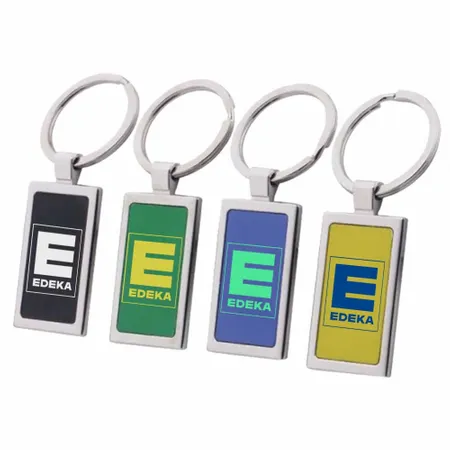 Farbiger Rechteck-Metall-Schlüsselanhänger Farbiger Rechteck-Metall-Schlüsselanhänger - Imprint Now - DE