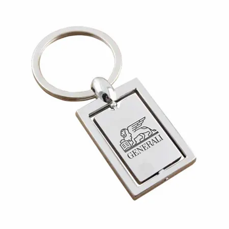 Portachiavi in Metallo Quadrato con Meccanismo Rotante