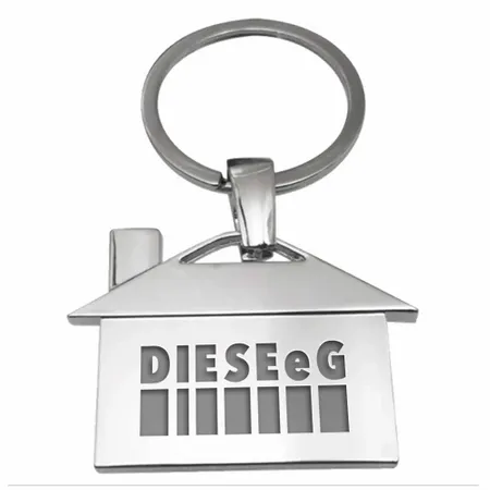 Schlüsselanhänger aus Metall in Hausform Schlüsselanhänger aus Metall in Hausform - Imprint Now - DE