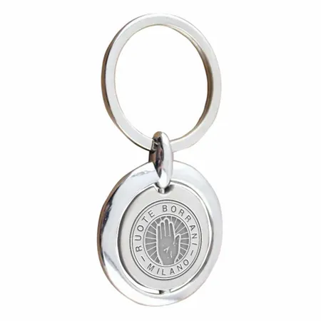 Portachiavi in Metallo Circolare con Meccanismo Rotante