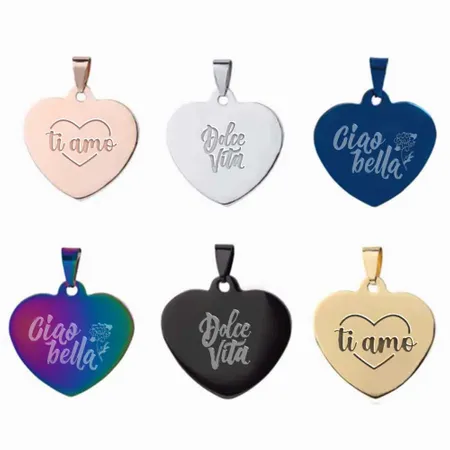 Portachiavi in Metallo con Cuore a Colori