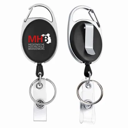 Schlüsselanhänger aus Massivem Schwarz und Stahl mit Haspel Schlüsselanhänger aus Massivem Schwarz und Stahl mit Haspel - Imprint Now - DE