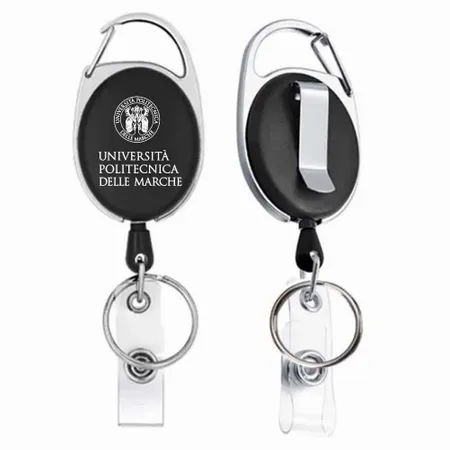 Portachiavi a Bobina in Acciaio Nero Massiccio - Imprint Now - IT