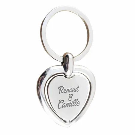 Porte-clefs en métal avec un cœur qui tourne - Imprint Now - FR