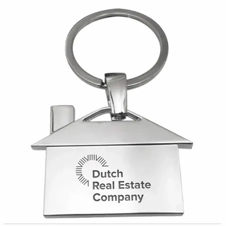 Huisvormige metalen sleutelhanger Huisvormige metalen sleutelhanger - Imprint Now - NL