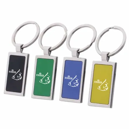 Gekleurde rechthoekige metalen sleutelhanger Gekleurde rechthoekige metalen sleutelhanger - Imprint Now - NL