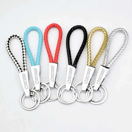 Porte-clés en métal et cuir tressé - Imprint Now - FR