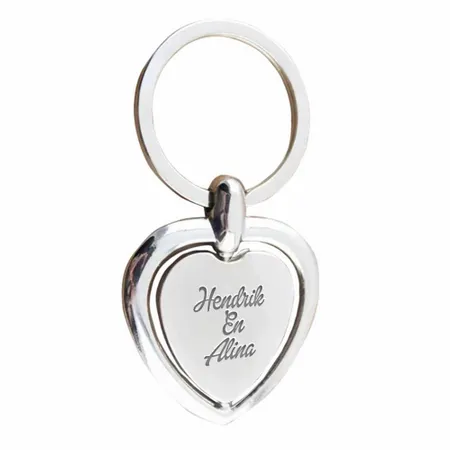 Draaiende Hartvormige Metalen Sleutelhanger Draaiende Hartvormige Metalen Sleutelhanger - Imprint Now - NL