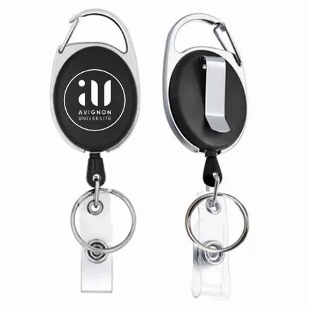 Porte-clés moulinets en acier et noir - Imprint Now - FR