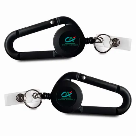 Porte-clés avec mousqueton et enrouleur de badge - Imprint Now - FR