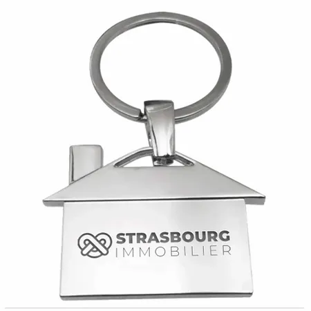 Porte-clés en métal en forme de maison - Imprint Now - FR
